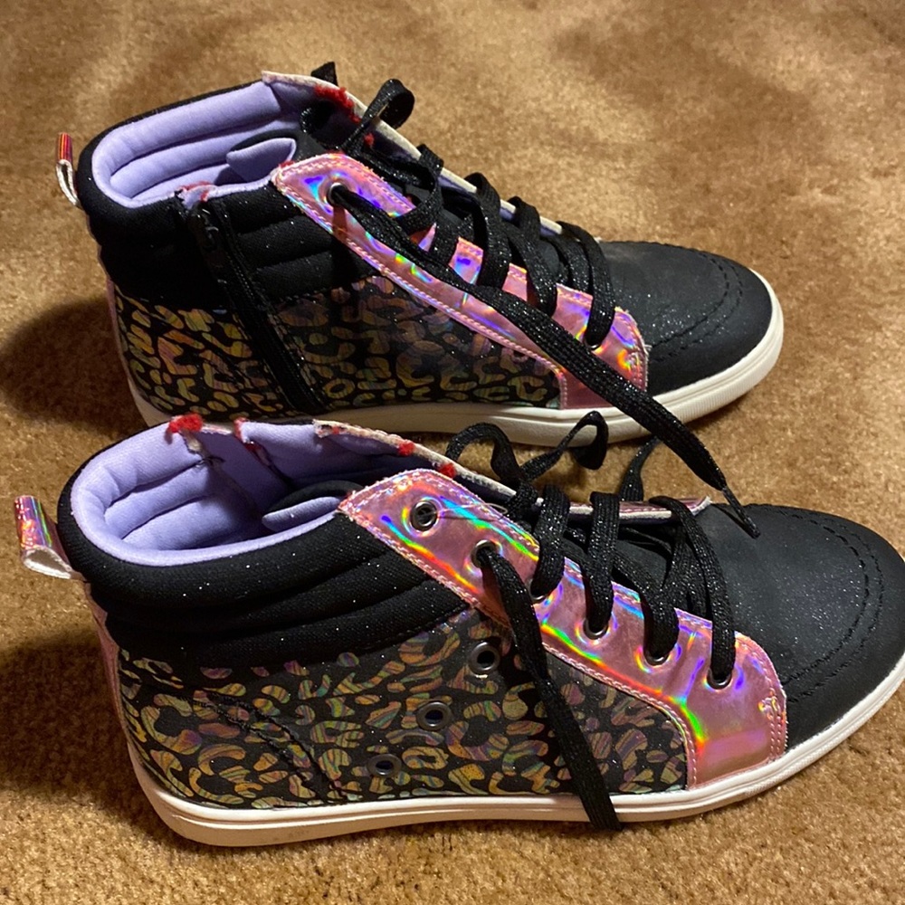 Animal Print, Sparkly Hightop Sneakers